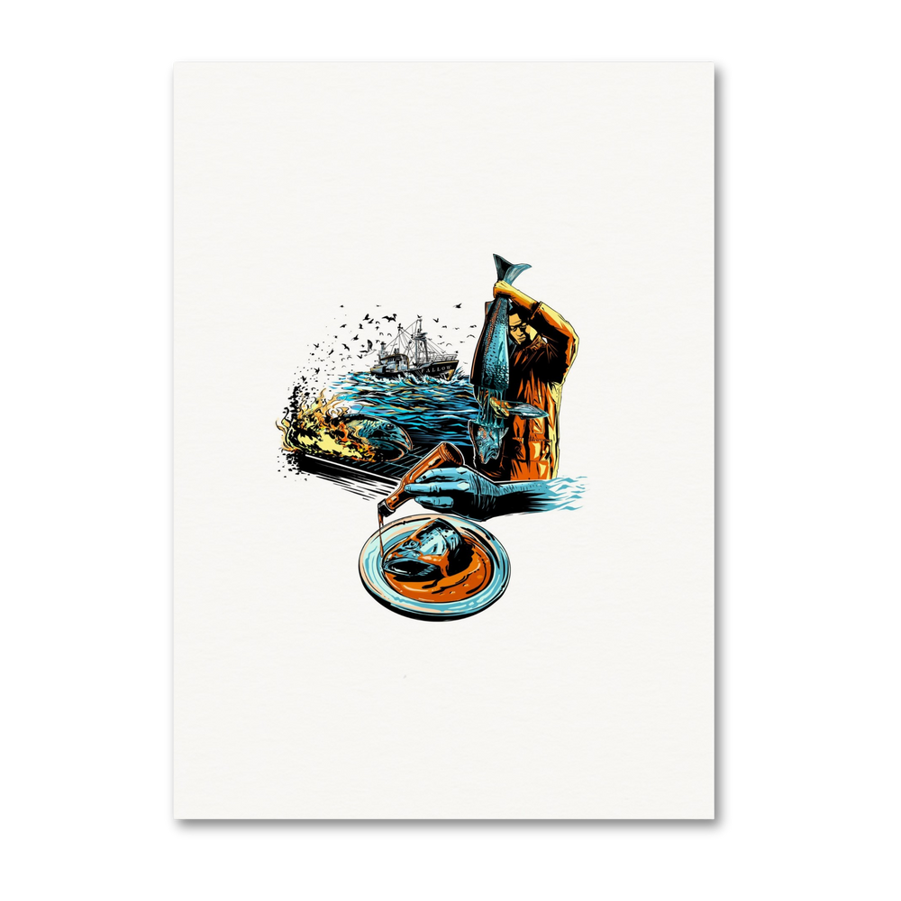 Flaming Cod's Head Fallow Poster