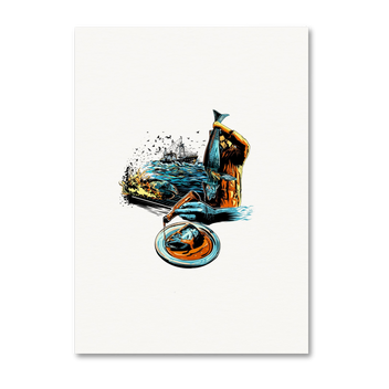 Flaming Cod's Head Fallow Poster