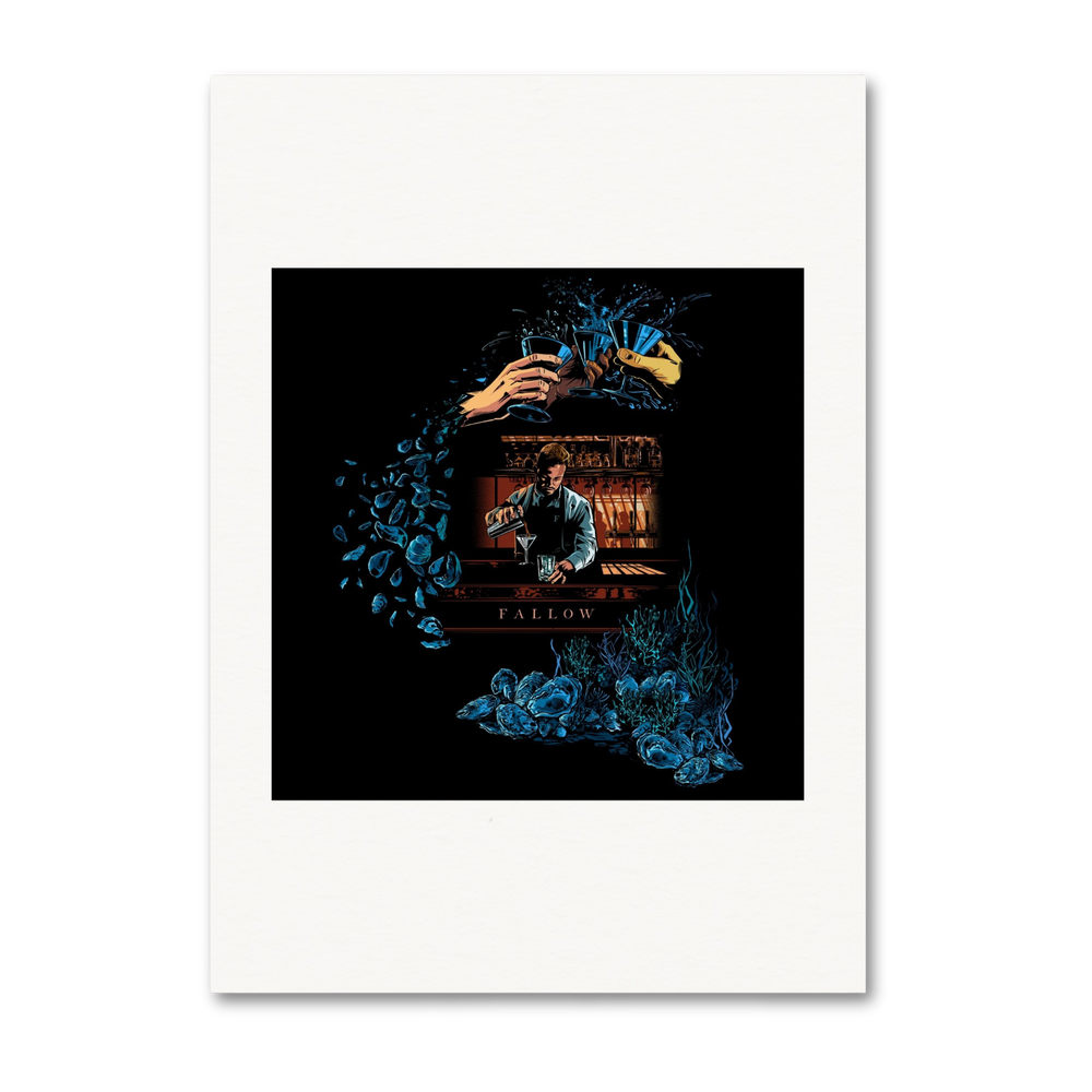 Oyster Shell Martini Fallow Poster